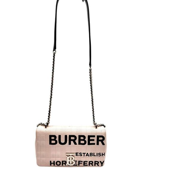BURBERRY PATENT QUILTED HORSEFERRY PRINT SMALL LOLA BAG PINK - Picture 2 of 16